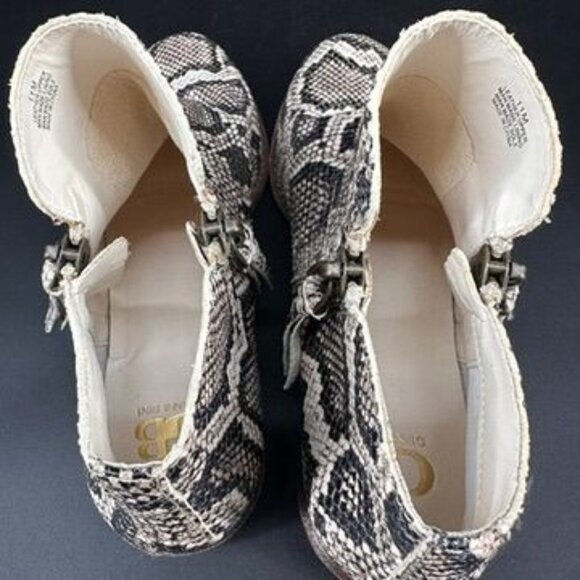 NEW Gianni Bini Snakeskin Snake Print Leather Zip Side Ankle Boots Booties Size - Picture 13 of 13